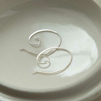 Sterling Silver Wired Curl Threader Earrings, 5 of 7