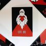 Love Boo Gothic Ghost Valentines Card, thumbnail 1 of 7