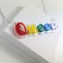 Queer Necklace In Acrylic, Lgtbi Necklace, Rainbow Gift, thumbnail 5 of 7