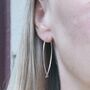 Sterling Silver Curved Hoop Earrings, thumbnail 2 of 10