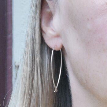 Sterling Silver Curved Hoop Earrings, 2 of 10