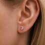 Gold Plated Sterling Silver June Lilac Alexandrite Birthstone Stud Earrings, thumbnail 1 of 5