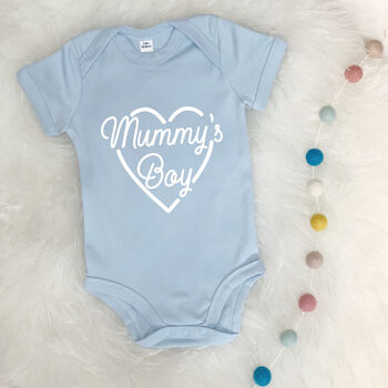 Mummy's Boy Mother's Day Babygrow With Heart, 5 of 8