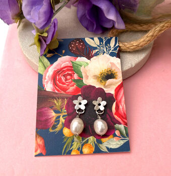 Sterling Silver Mini Flower And Pearl Earrings, 11 of 11