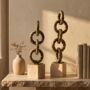 Handcrafted Brass Chain Sculpture Set Of Two, thumbnail 5 of 6