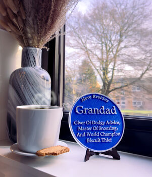 Polished Metal Heritage Gift Blue Plaque For Grandad, 2 of 4