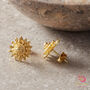 Filigree Gold Plated Flower Petal Shaped Stud Earrings, thumbnail 8 of 9