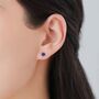 Sterling Silver Tiny Lapis Lazuli Stud Earrings, thumbnail 4 of 11