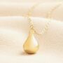 Stainless Steel Wide Teardrop Necklace In Gold, thumbnail 1 of 4