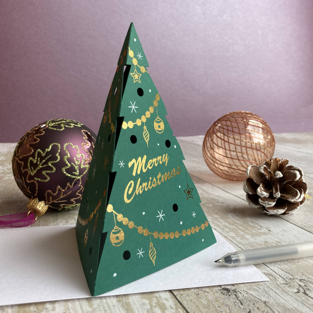 Luxury 3D Christmas Tree Card Pack, 1 of 5