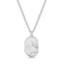 Men's Small Howlite Dog Tag Locket Silver, thumbnail 1 of 4