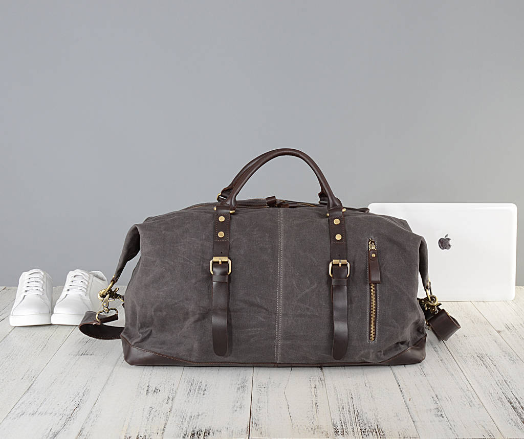 waxed holdall bag