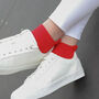 Paisley Burgundy And Organic Sport Red Women Ankle Socks, thumbnail 11 of 11