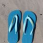 Vibrant Teal Rubber Flip Flops, thumbnail 4 of 12