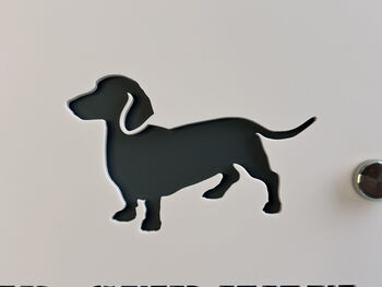 Personalised Short Haired Dachshund Design House Acrylic Number Sign, 2 of 7