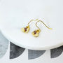 Gold Plated Heart Birthstone Charm Earrings, thumbnail 3 of 8