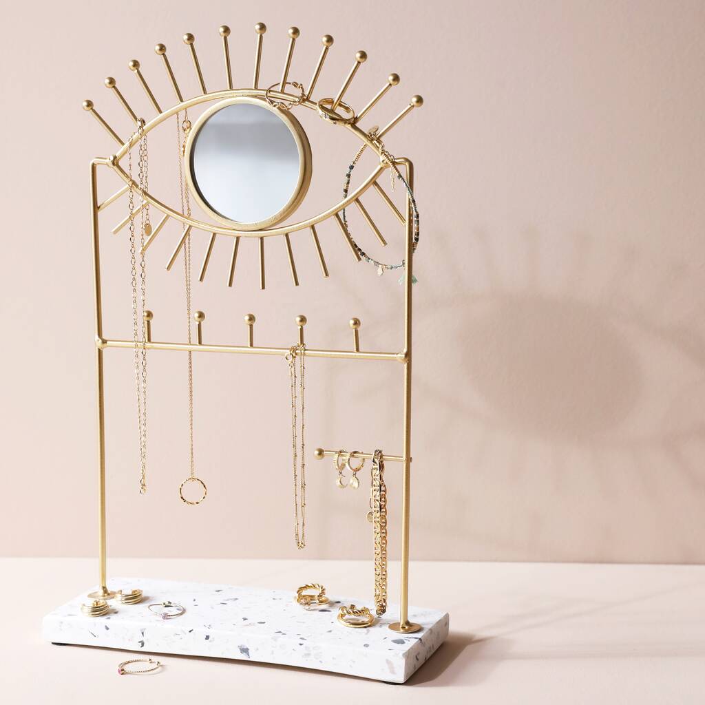 Jewellery Stand And Mirror With Terrazzo Base, 1 of 4