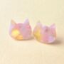 Cat Studs In Torte Effect Resin, thumbnail 3 of 6