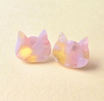 Cat Studs In Torte Effect Resin, 3 of 6