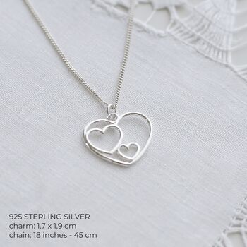 Two Hearts Personalised Necklace In Sterling Silver, 5 of 12