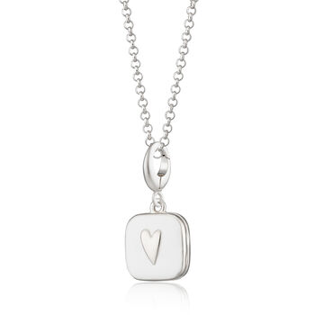 White Heart Locket Necklace, Silver Or Gold, 3 of 8