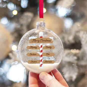 North Pole Signpost Christmas Bauble Decoration, 2 of 5