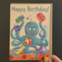 Cute Octopus Birthday Card, thumbnail 1 of 4