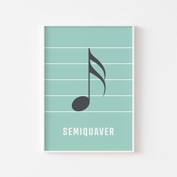 Semiquaver Note Print | Music Theory Poster, 5 of 10