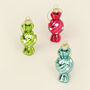 G Decor Set Of Three Glass Wrapped Sweets Decorations, thumbnail 2 of 6