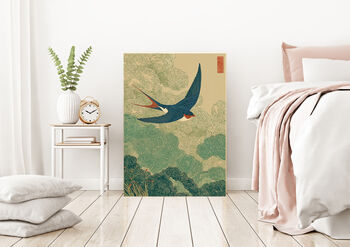 Japanese Swooping Swallow Landscape Art Print, 2 of 4