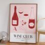 Wine Club Print Drink Wall Art, thumbnail 7 of 7