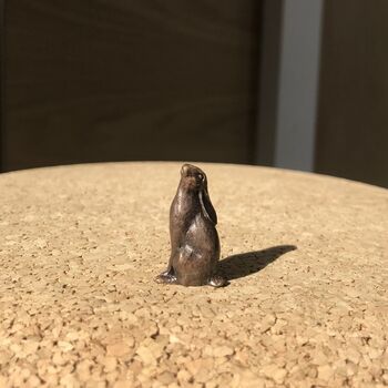 Miniature Bronze Moon Gazing Hare Sculpture 8th Bronze, 2 of 12