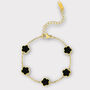 Valentina Black Clover Charm Bracelet, thumbnail 1 of 7