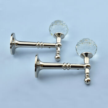 G Decor Pack Of Two Crystal Curtain Tie Backs, Chrome, 3 of 5