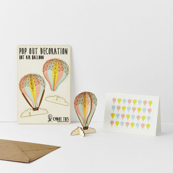 Pop Out Hot Air Balloon Greeting Card, 2 of 2