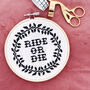'Ride Or Die' Modern Cross Stitch Kit, thumbnail 1 of 4