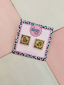 Ravioli Glitter Resin Studs / Foodie Gift / Italian Food Jewellery / Cute Statement Accessories, 3 of 5