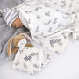 Personalised Unisex Bunny Comforter And Blanket Set, thumbnail 3 of 6