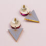 Pink And Red Geometric Triangle Dangle Earrings, thumbnail 5 of 5