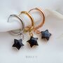 Black Onyx Star Hoop Earrings, thumbnail 4 of 10