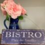 40cm Blue French Bistro Metal Sign Vintage Wall Plaque, thumbnail 5 of 5