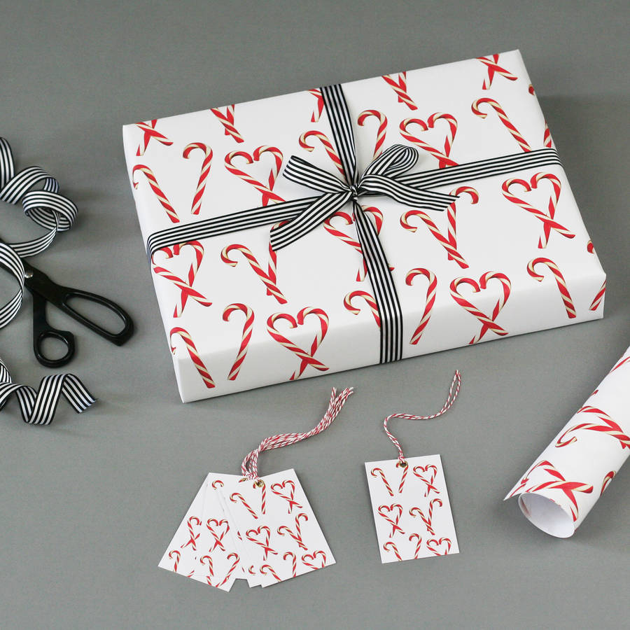 Candy Cane Christmas Wrapping Paper By Nancy &amp; Betty Studio