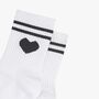 Love Heart Sporty Ribbed Cotton Ankle Socks Women's White, thumbnail 2 of 3