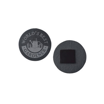 Round Slate Magnet 'Worlds Best Gardener' | Home Decor | Fridge Magnet, 2 of 2