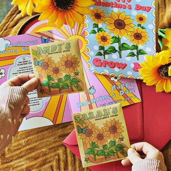 Personalised Sunflower Competition Valentine's Day Card, 9 of 11