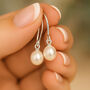 Sterling Silver White Freshwater Pearl Drop Earrings, thumbnail 1 of 4