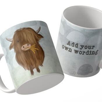 Scottish Highland Cow Personalised Mug, 3 of 4
