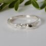 Silver Willow Bud Gemstone Twig Ring, thumbnail 2 of 6