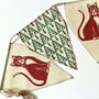 Handmade Christmas Cat Bunting. Linocut Design, thumbnail 2 of 4