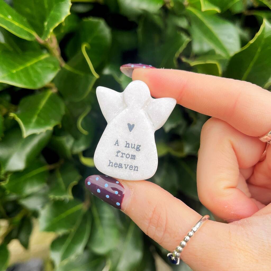 Tiny Marble Angel A Hug From Heaven Including Gift Pouch, 1 of 3